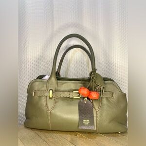 Genuine Leather Olive Green Handbag